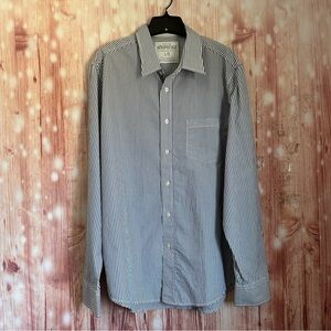Aeropostale Blue Stripe Button Front Dress Shirt